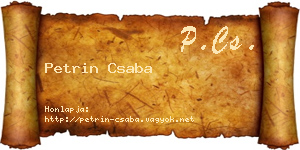 Petrin Csaba névjegykártya