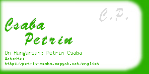 csaba petrin business card